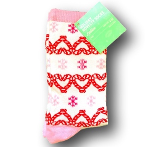 3/$15 Candy Cane Hearts & Snowflakes Christmas Holiday Funny Socks